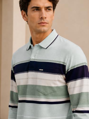 Image of Full Sleeve Polo T Shirt for Men Cotton with Pocket and Collar - Regular Fit Tshirt