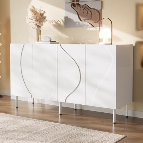 Aparador moderno de salon TIZZ blanco para decoracion de pasillo elegante 3