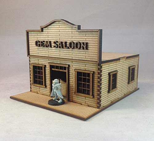 Miniatura 5 de Gem Saloon 28mm MDF Kit Tombstone Desperado Legends Old West Terrain Building