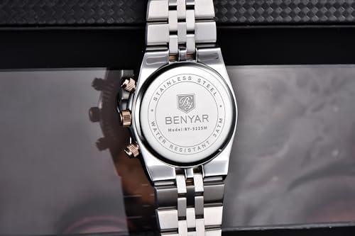 Image of BENYAR Men's Luxury Chronograph Watch Date Window High-Performance Luminous Quartz movment Waterproof -Ideal Gift for Business & Casual Gift Stylish Wristwatch for Men & Boys