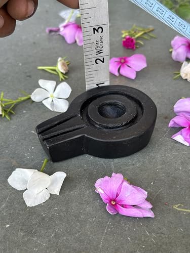 Image of Shivam VASTU AKAL 1.5 inch Original Narmadeshwar Narmada Shivling with 3 inch Narmada Stone Yoni Base Jaladhari (Black Shivling, Black Flate Jaladhari)