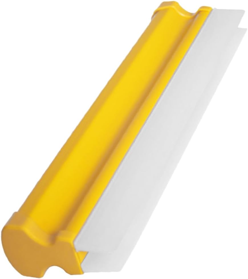 Car Squeegee Double-Row Silicone 20cm Water Remover for Windshield and Window Cleaning Yellow Short Handle Automotive Exterior Care Tool