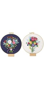 Amazon.co.jp: pikake bay 刺繍キット 刺繍糸 刺繍枠 刺繍針 DIY