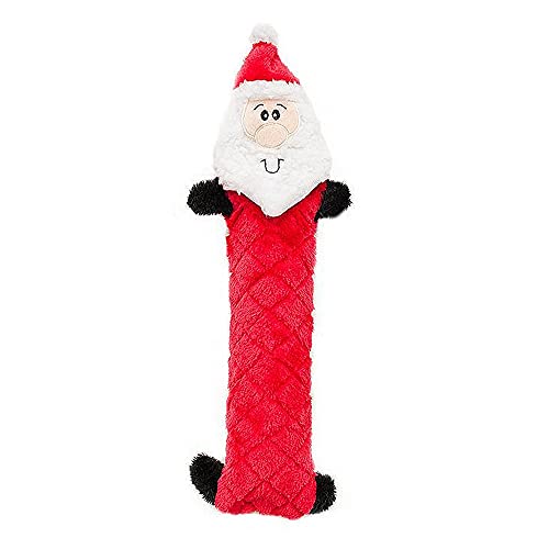 ZippyPaws Jigglerz - Dog Squeaky Toys to Keep Them Busy, Funny Plush for Small, Medium, & Large Dogs, Cute Stuffed Puppy Toy, Pet Product, Gift for All Breeds, Interactive Squeaker - Santa