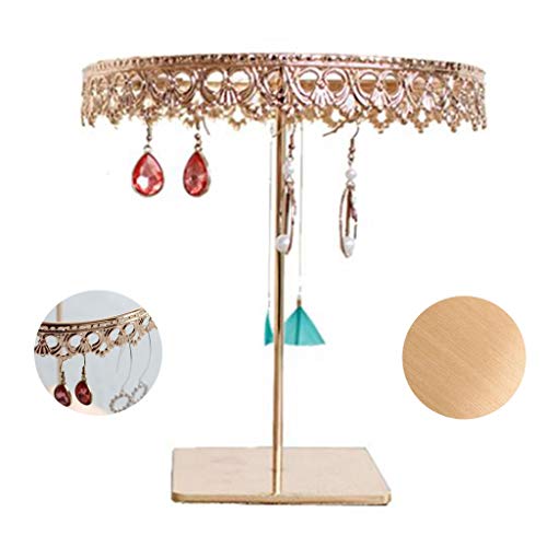 Preisvergleich Produktbild Schmuckständer Aufbewahrung Haushalt Vertikal Ohrring Rack Europäische Prinzessin Halskette Storage Rack Ohrring Display Rack (Color : Gold, Size : 10 * 19 * 20cm)