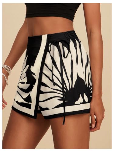 Image of SweatyRocks Women's Boho Mini Skirts Floral Shorts Tie Side Wrap Skorts