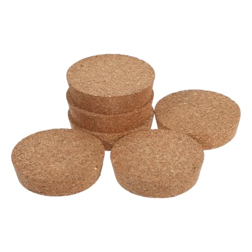 TIKODIDA Tapones de Corcho para Jarrones de Vidrio Hidropónicos, 6 Unidades, 90X20X83 MM sin Agujero, Sellos Reutilizables, Compatibles Tarros de Cristal y Uso en Decoración de Interiores