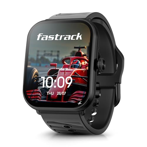 Image of Fastrack MYND 1.93 inch AMOLED Display Smart Watch for Men & Women with AI Watch Faces,AI Chat,Offline Voice Commands,Curved Metallic Design,Functional Crown,BT Calling, Health Suite,100+ multisport modes