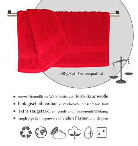 Lashuma set di 6 asciugamani rosso, asciugamani