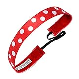 Sweaty Bands Womens Girls Headband - Non-Slip Velvet-Lined Fitness Hairband - Do The Polka Dots Red