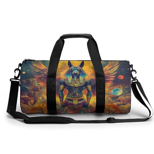 Egyptian Mythology God Sports Gym Bag Travel Duffel Workout Bag with Adjustable Strap