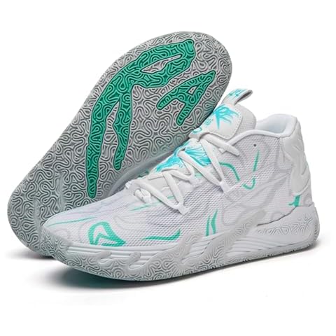 FOTN Womens Multicolour Lace Up Fashion Sneaker High-Top Casual Breathable Sports Athletic Walking Running Basketball Shoes (White,5) Cover