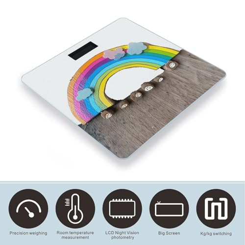 Báscula Digital Pequeña Arcoíris para Peso Corporal miniatura 3
