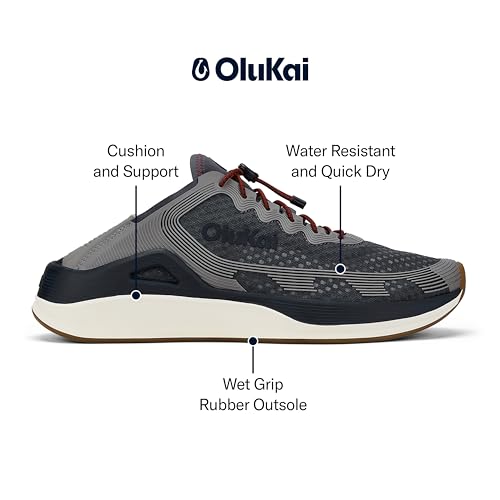 Image of OluKai 'Ahi Men's Water Shoes, Cushioned & Quick-Drying Marine Sneaker, Breathable Mesh & Wet Grip Rubber Outsole for Boats, Docks & Wet Surfaces