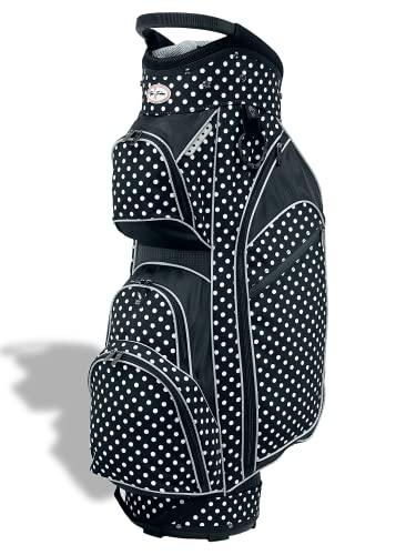 Taboo Fashions Monaco Premium Lightweight Designer Women’s Golf Bag (City Lights - Black with White Polka Dots)
