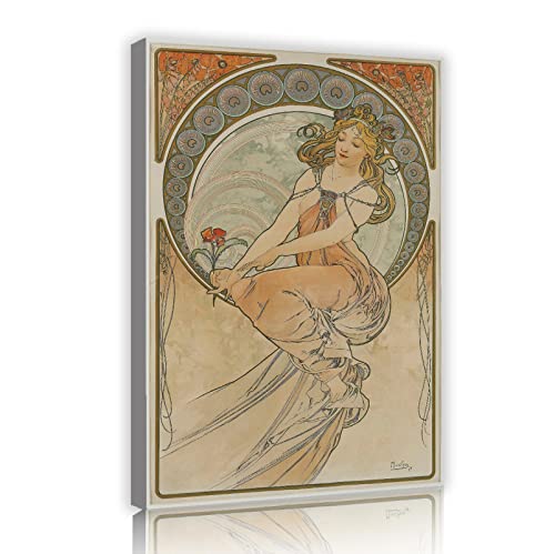 Peinture Mucha vintage Les Arts 3 pour decorer un mur vide de chambre ou salon