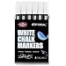 GOTIDEAL Liquid Chalk Markers, 6 Pack White Chalk Pens for Windows, Chalkboard Signs, Blackboard, Glass Painting, Dry & Wet Erase - 6mm Reversible Medium Tip-24 Free Chalkboard Labels