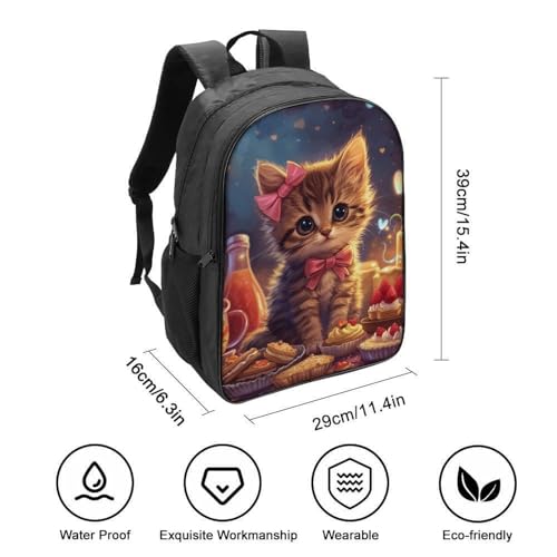 Mochila escolar de gato impermeable con relieve 3D para niños de preescolar 2