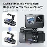 TELESIN Magnetyczny klips do plecaka GoPro Hero 11, 10, 9, 8, 7, 6, Insta360 ONER, DJI OSMO Action 3, YI, z obrotowym o 360°, uchwyt do kamery sportowej