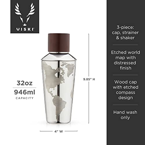 Mezclador Viski Globe Shaker plateado con acabado sofisticado de alta gama 5