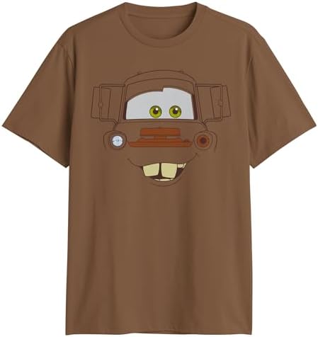 Disney Pixar Cars Lightning McQueen Tow Mater Big Face Cosplay Adult T-Shirt image 3