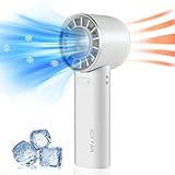 imio Personal Cooling Fan Authentic Portable Handheld Fan with Ice-Cooling Pad for Cold Air. Great for Stroller, Travel, Camping, Outdoor and Park use - Snow White Color