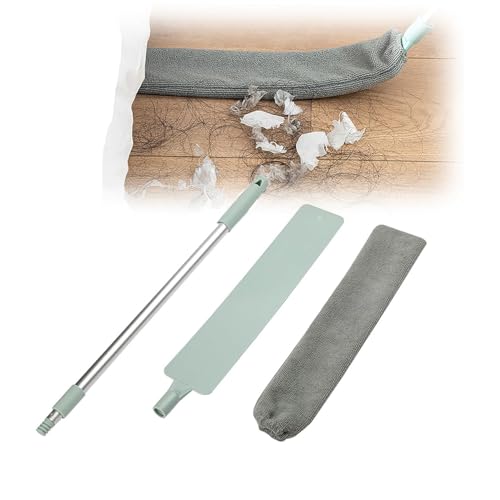 Plumero plano retráctil para limpieza de polvo, con cabezal flexible y extraíble, herramienta de limpieza telescópica, reutilizable, lavable, para el hogar, techo, persianas