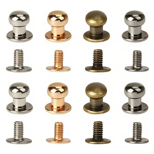 100 Pezzi Rivetti A Vite Da 6 Mm, Set Di Viti Chicago, Rivetti Filettati A Punta Rotonda, Ribattini Per Cuoio Con Chiusura A Vite, Rivetti A Vite Per Cinture, Per Borse, Libri, Collari, Zaini