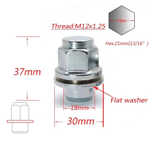 Tornillo llanta compatible con Infiniti Q50 Q60 tuercas rueda M12x1.25 4