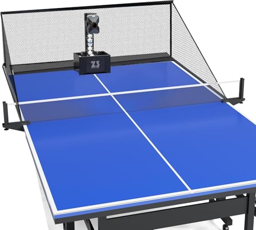 OUKANING Machine automatique de tennis de table avec télécommande 100 balles et filet, robot de...
