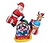 4 Foot Animated Christmas Inflatable Santa Claus and Reindeer on Teeter Totter Outdoor Yard Decoration