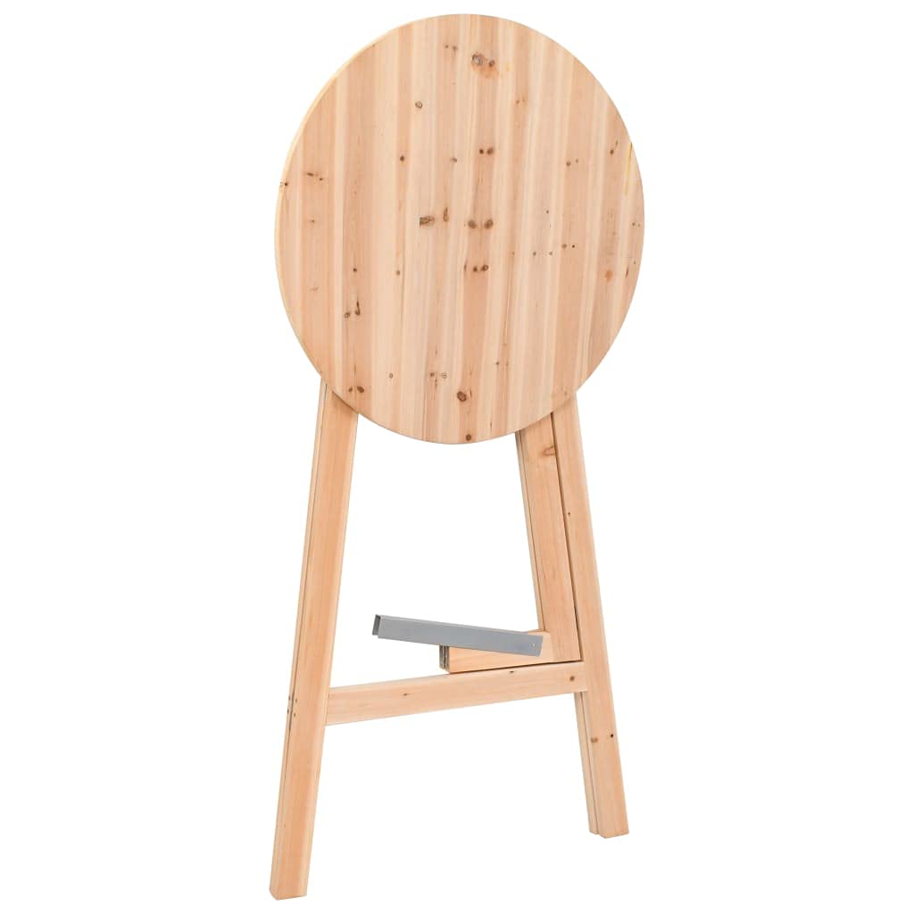 Mesa de bar plegable de madera de abeto, 78 cm de diámetro, plegable para ahorrar espacio, mesa alta estable para jardín, balcón, terraza, uso interior y exterior
