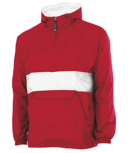 Image of Charles River Apparel Unisex Classic Solid Pullover, Water-Resistant Windbreaker with Flannel Lining
