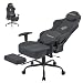 Migliori sedie da gaming Submi Sedia Gaming, Ergonomica PC Sedia Gaming con Poggiapiedi, Sedia da Gaming in Tessuto Traspirante, Poltrona Gaming con Supporto Lombare, Sedia da Ufficio per Adulti, 150kg (Grigio Scuro)