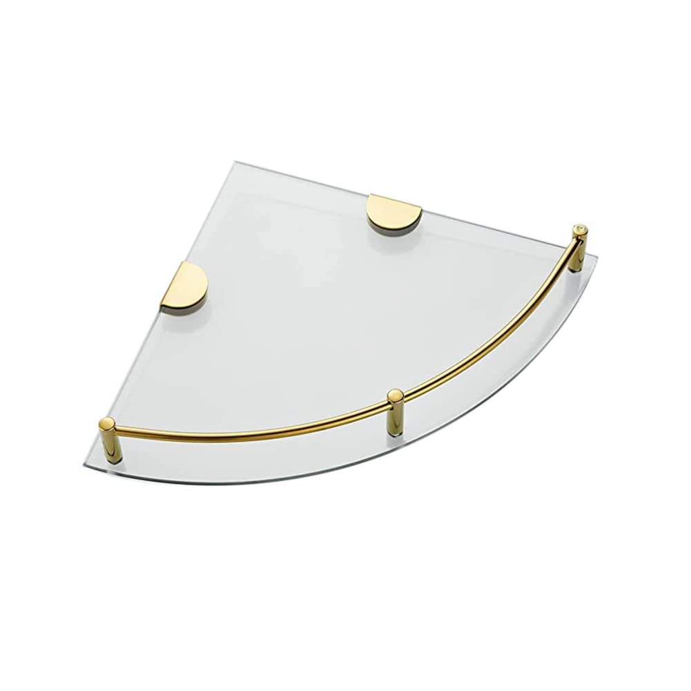 CTRLZS Bathroom Shelves, Bathroom Glass Corner Shelf Wall Mounted,Tempered Glass Shelf for Storing Shower Gel/Soap-B