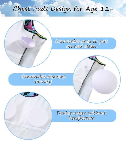 Image of Belovecol Girls Swimsuits 2Pcs Tankini Bathing Suit 4-16Y Bra Pads for 12Y+