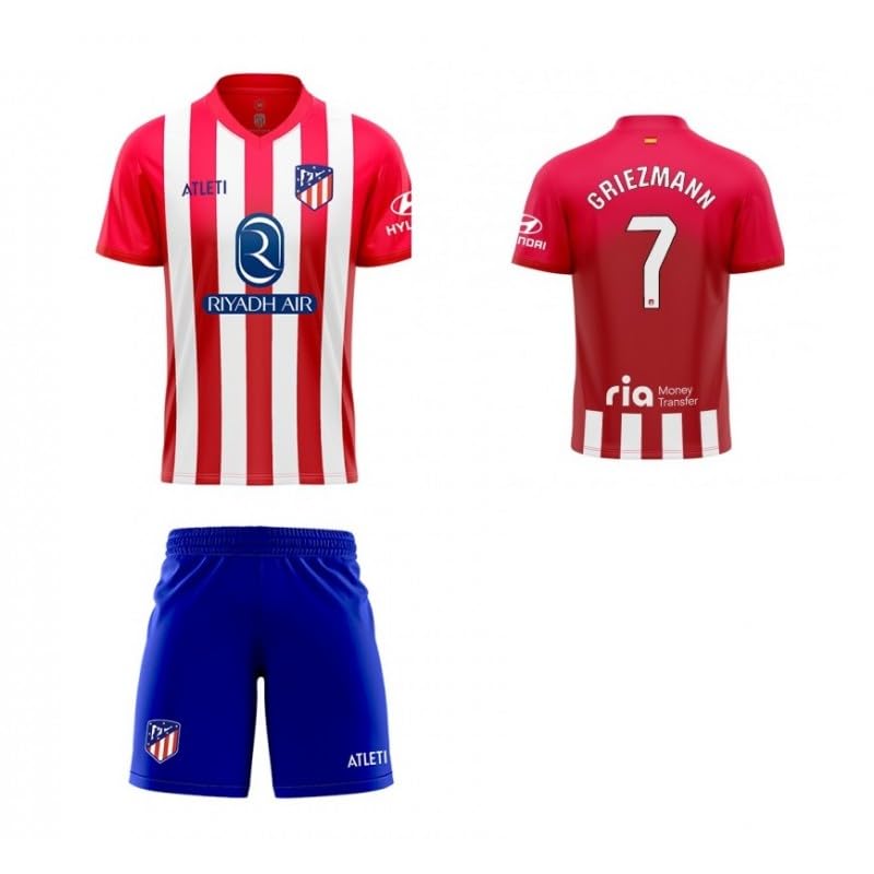 Generic AT de Madrid Primera equipación Camiseta pantalón Temporada 23-24 de Griezmann número 7 (Talla 6)