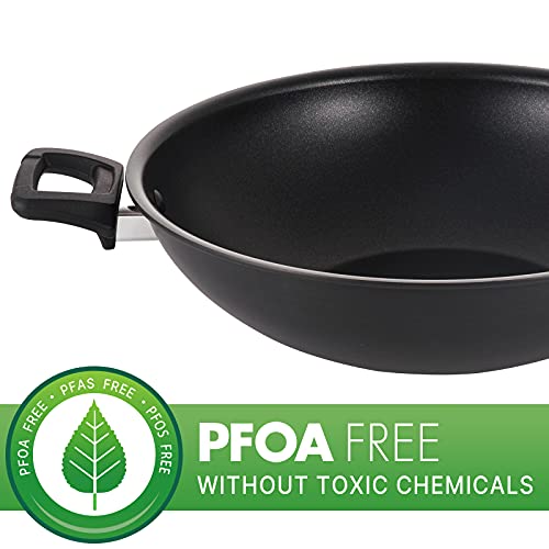 Eppmo Hard-Anodized Wok Pan, Nonstick Scratch Resistant Stir Fry Pans With Lid & Stay Cool Handle，Dishwasher Safe, 12 Inch #TOP2