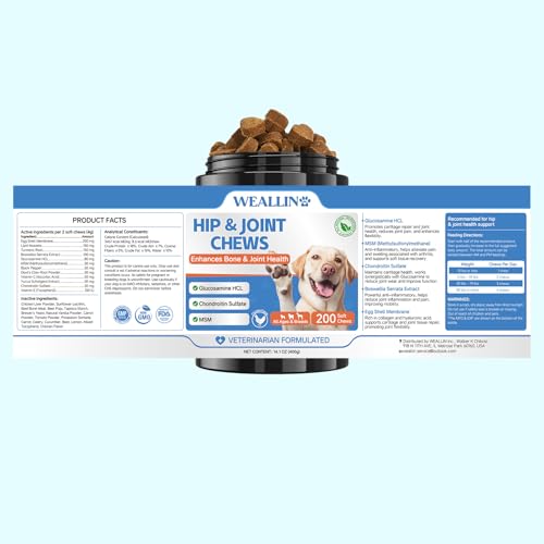 Joint Supplement for Dogs - Dog Joint Supplement Glucosamine for Dogs Hip and Joint Chondroitin Chews Treats for Dogs with MSM Lipid Mussels Vitamins Dog Hip and Joint Supplement for All Breed 200pcs - Thumbnail 7