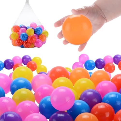 Image of Neliblu Amazaque Mini Ball Pit Balls for Toddlers, Kids Set of 50 - Non-Toxic and BPA Free Mini Play Balls - Play Pen Balls - Bag of Plastic Balls for Ball Pit - Color Toy Balls