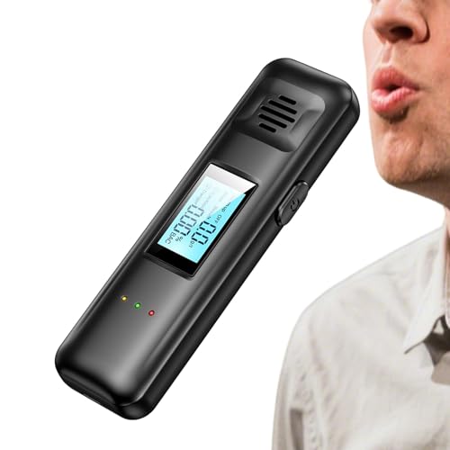 Alcoholímetro portátil, detector de alcohol de alta precisión, dispositivo de análisis de pantalla digital para resultados precisos, dispositivo de prueba de respiración compacto, para el hogar