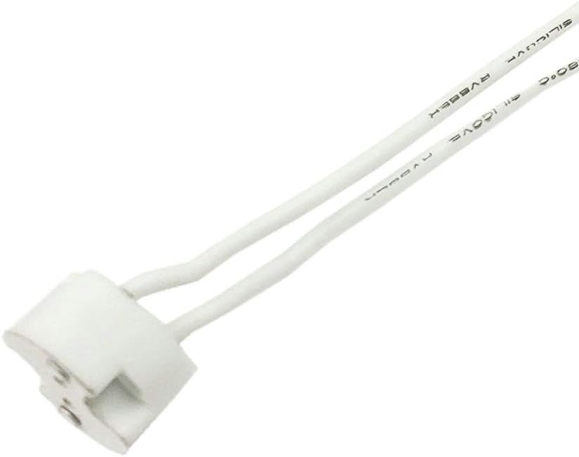 50 Pack LED MR16/GU5.3 Socket Adapter, Ceramic Base, White, Pin Type, 12V DC, Pack of 50
