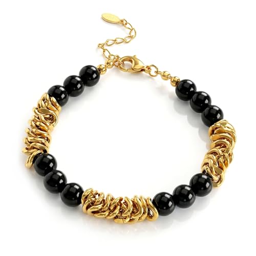 Bracelet en perles oeil de tigre homme et acier inoxydable de qualité
