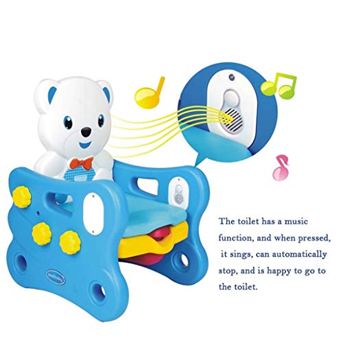 Potty Seat voor peuters Drie-in-one Potty Trainer Blue Bear Baby Toilet Pittige training - Afbeelding 4