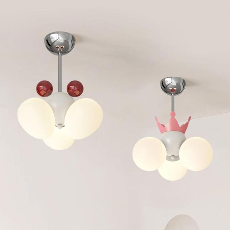 Lustre couronne LED design nordique en acrylique rouge