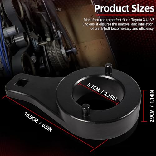 Harmonic Damper Pulley Holding Tool Crankshaft Holder For Toyota 3.4L V6 Engines Tacoma 4Runner T100 Tundra Pickup, Harmonic Tool Crank Pulley Holding Tool by Sunluway - Image 6