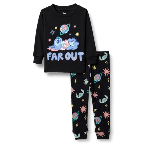 Amazon Essentials Disney Boys and Toddlers' Snug-Fit Pajama Sleep Sets Stitch Space 3T - image 1