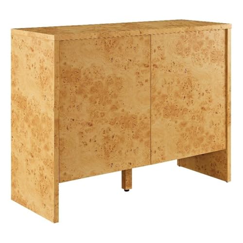 Modway Hudson Burl Wood Sideboard with 2 Doors in Natural