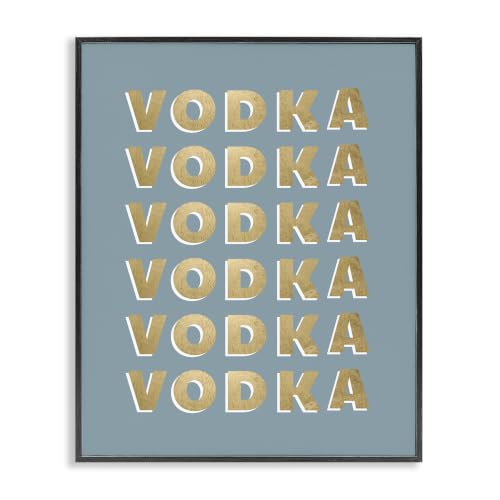Stupell Industries Glam Vodka Text Pattern Teal Background, Design by CAD Designs,Blue