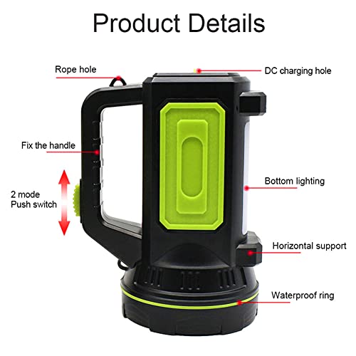 Bigfox Camping Lantern Rechargeable, 2 Modes Led Torches Super Bright Handheld Flashlight Battery Powered Waterproof Outdoor Spotlight Portable Security Searchlight For Camping Hiking Fishing #TOP1